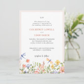 Invitation BOHO Fleurs douces et libellules Mariage de jardin (Debout devant)