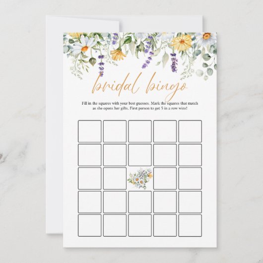 Invitation Boho Fleurs Fête des mariées libellule Bingo DIGIT (Devant)