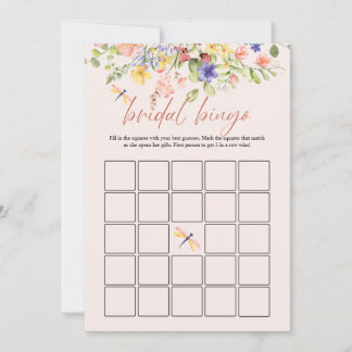 Invitation Boho Fleurs Fête des mariées libellule Bingo DIGIT