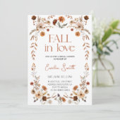 Invitation Boho Fleurs florales rustiques Fête des mariées d' (Debout devant)