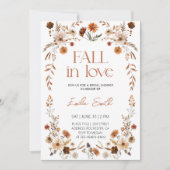 Invitation Boho Fleurs florales rustiques Fête des mariées d' (Devant)