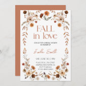 Invitation Boho Fleurs florales rustiques Fête des mariées d' (Devant / Derrière)