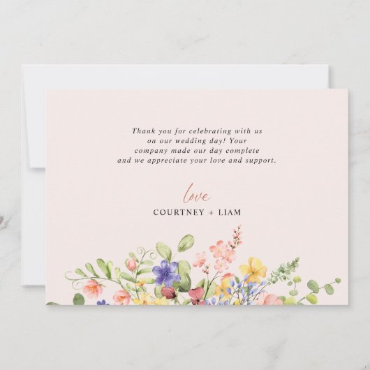 Invitation Boho Fleurs Merci de libellules mariage (Dos)