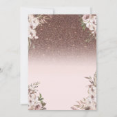 Invitation Boho Fleurs Parties scintillant Papillons Quinceañ (Dos)