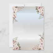 Invitation Boho Fleurs robe argent Quinceanera (Dos)