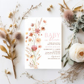 Invitation Boho Fleurs sauvages bébé dans le Baby shower en f