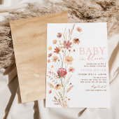 Invitation Boho Fleurs sauvages bébé dans le Baby shower en f