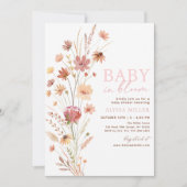Invitation Boho Fleurs sauvages bébé dans le Baby shower en f (Devant)