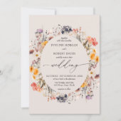 Invitation Boho fleurs sauvages d'aquarelle couronne (Devant)