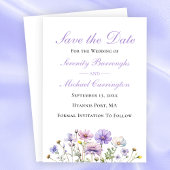 Invitation Boho Fleurs sauvages Floral Enregistrer le Mariage