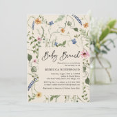 Invitation Boho Fleurs sauvages Genre Neutre Bébé Brunch Douc (Debout devant)