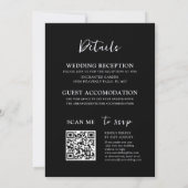 Invitation Boho Fleurs sauvages Noir Tout en un Mariage (Dos)