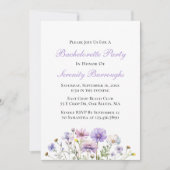 Invitation Boho Fleurs sauvages violet Floral Bachelorette Pa (Devant)