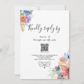 Invitation Boho Fleurs Vibrantes Cadre d'invitation plat (Dos)