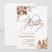 Invitation Boho Floral 40e anniversaire (Devant / Derrière)