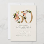 Invitation Boho Floral 60e anniversaire (Devant)