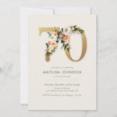 Invitation Boho Floral 70e anniversaire (Devant)