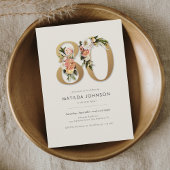 Invitation Boho Floral 80e anniversaire