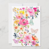 Invitation Boho floral aquarelle papillons nuptiale douche (Dos)