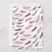 Invitation Boho Floral Aquarelle Plumes Mariage (Dos)