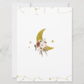 Invitation Boho Floral au-dessus de la lune Baby shower Invit (Dos)