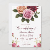 Invitation Boho Floral Automne Mariage aquarelle (Devant)