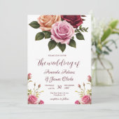 Invitation Boho Floral Automne Mariage aquarelle (Debout devant)