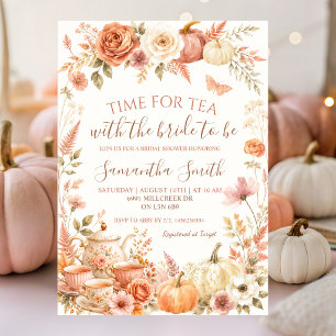 Invitation Boho Floral Automne Moment du Thé avec la Mariée
