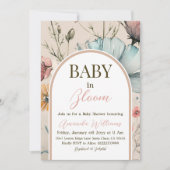 Invitation Boho Floral Baby in Bloom Baby shower (Devant)
