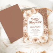 Invitation Boho Floral Baby shower Mocha