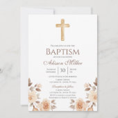 Invitation Boho Floral Baptism (Devant)