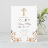 Invitation Boho Floral Baptism (Debout devant)