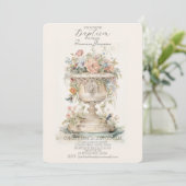Invitation Boho Floral Baptism (Debout devant)