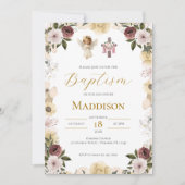 Invitation Boho Floral Baptism (Devant)