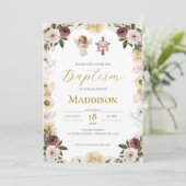 Invitation Boho Floral Baptism (Debout devant)