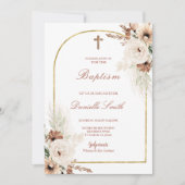 Invitation Boho Floral Baptism (Devant)