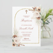Invitation Boho Floral Baptism (Debout devant)