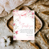 Invitation Boho Floral Bébé en fleurs Merci