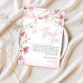 Invitation Boho Floral Bébé en fleurs Merci