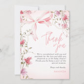 Invitation Boho Floral Bébé en fleurs Merci (Devant)