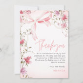 Invitation Boho Floral Bébé en fleurs Merci (Devant)