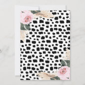 Invitation Boho Floral Black Print Safari Deux Wild Birthday (Dos)