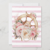 Invitation Boho floral bleu et or sous la mer bébé (Dos)