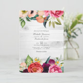 Invitation Boho Floral Bohème Rustique Code QR RSVP Mariage I (Debout devant)