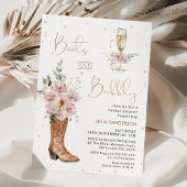 Invitation Boho Floral Boot Boot et Brunch Fête des mariées