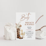 Invitation Boho Floral Boots Brunch Bubbly Fête des mariées<br><div class="desc">Boots floraux de Boho Brunch Bubbly Invitation douche nuptiale Boho bottes florales,  brunch et bulle invitation douche nuptiale comprenant un arrangement floral bohème,  botte de cowgirl,  bouteille de champagne et verre et un cap de calligraphie moderne.</div>