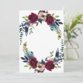 Invitation Boho Floral Bourgogne Merlot Marine BLANC BLANC BL (Debout devant)