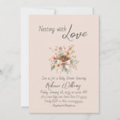 Invitation Boho Floral Bow Baby Shower Nesting Party (Devant)