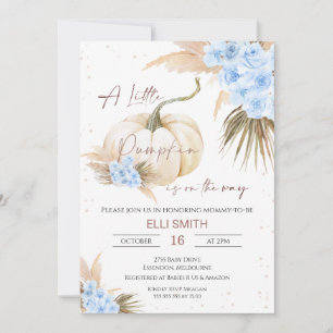 Invitation Boho Floral Boys Petit Baby shower Citrouille 