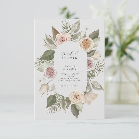 Invitation Boho Floral Bridal Douche (Debout devant)